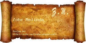 Zohr Melinda névjegykártya